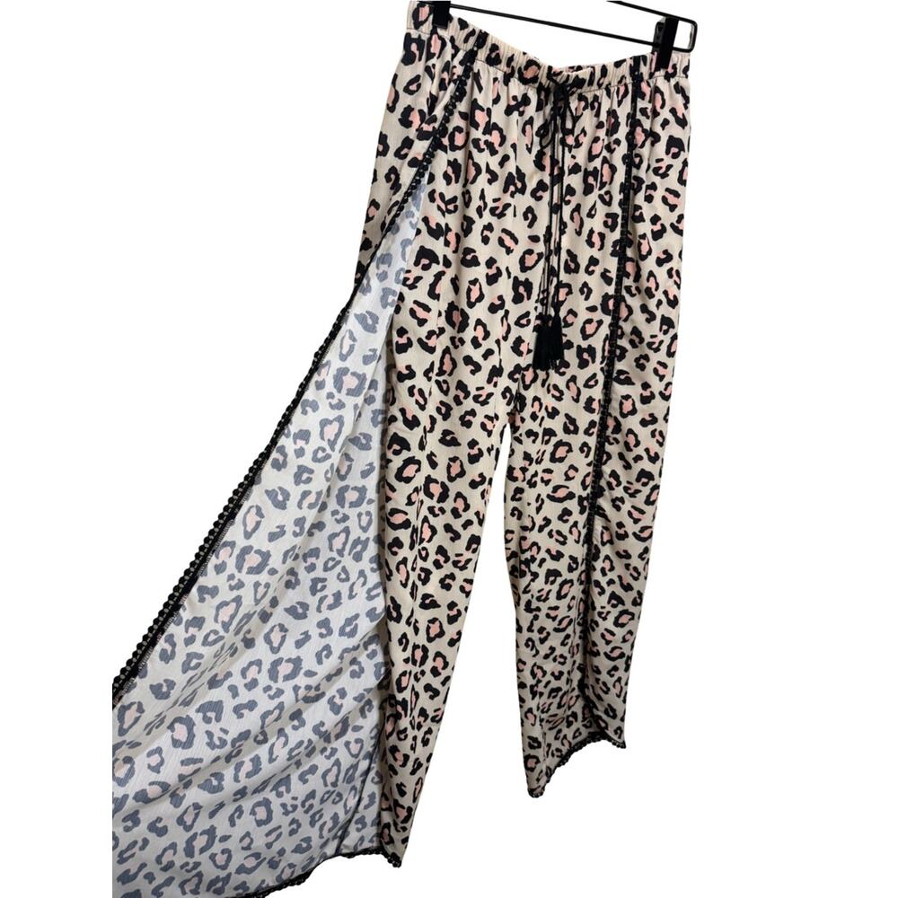 Chelsea28 Ana Split Hem Leopard Print Beach Pants NWT S - Picture 6 of 9